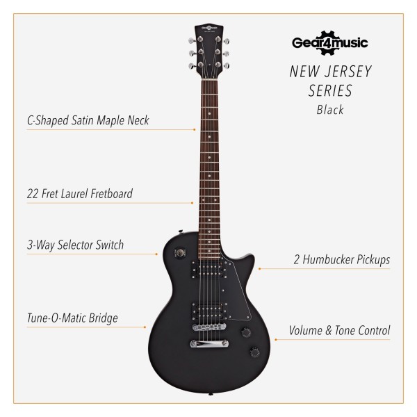 New Jersey Electric Guitar by Gear4music, Black