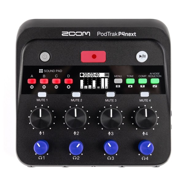 Zoom Podtrak P4Next Podcasting Interface - Top