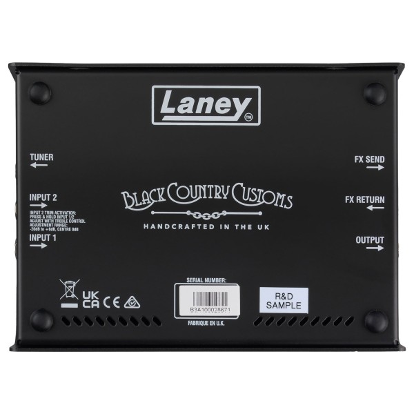 Laney Black Country Customs Nathan East Digbeth Preamp Pedal - underneath