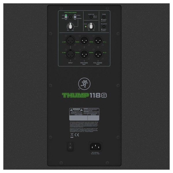 Mackie Thump118S 18" Active Subwoofer - Rear Panel, Close