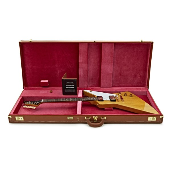 Gibson Custom 1958 Korina Explorer Reissue, White Pickguard #85729 - guitar in case
