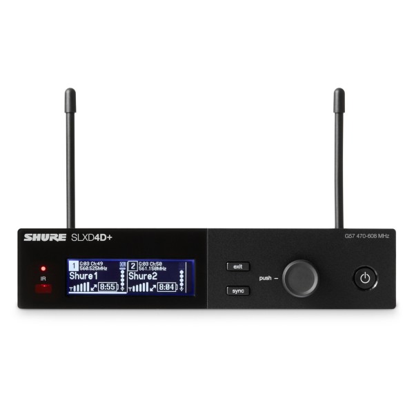 Shure SLXD4D Dual Wireless Receiver Front View