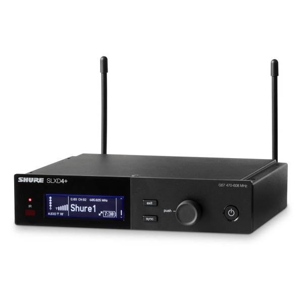 Shure SLXD4 Wireless Receiver Left Angle