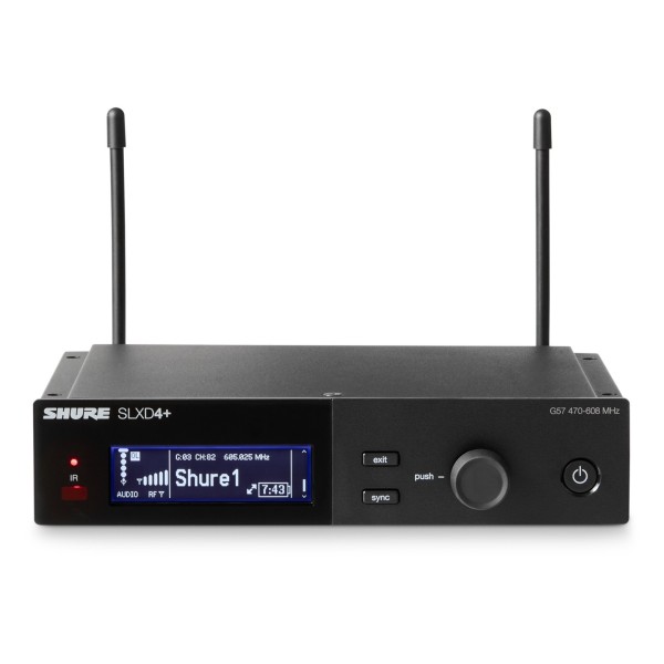 Shure SLXD4 Wireless Receiver Top Angle