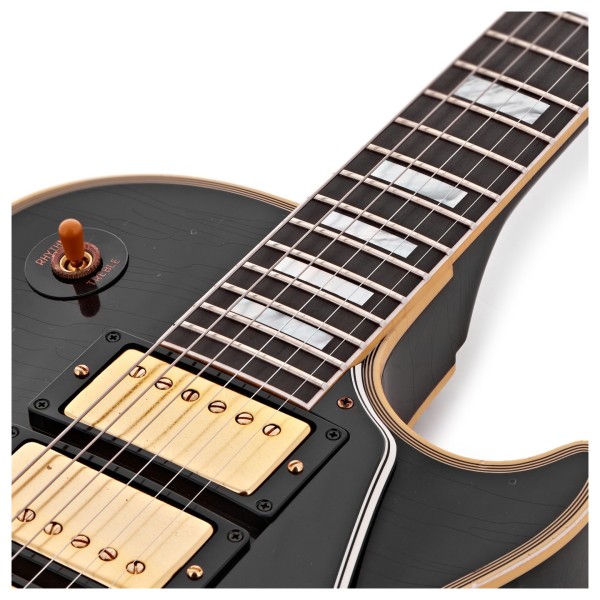 Gibson Custom 1957 Les Paul Custom Reissue 3-Pickup Bigsby Light Aged, Ebony #751270 - upper frets