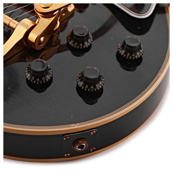 Gibson Custom 1957 Les Paul Custom Reissue 3-Pickup Bigsby Light Aged, Ebony #751270 - controls