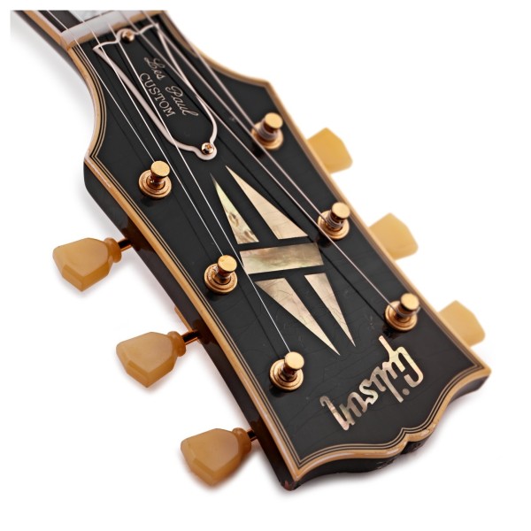 Gibson Custom 1957 Les Paul Custom Reissue 3-Pickup Bigsby Light Aged, Ebony #751270 - headstock logo