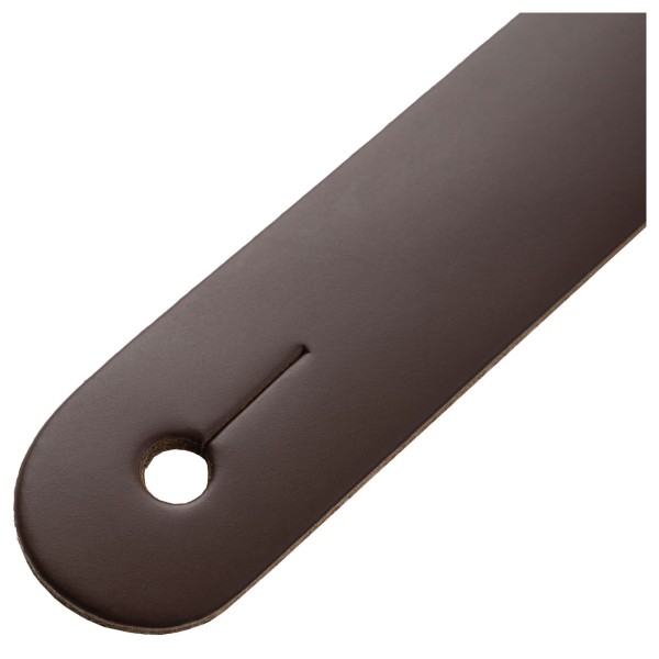 Levy's M26PD-BRN 3" Top Grain Leather Strap, Bark Brown on Cream - narrow end