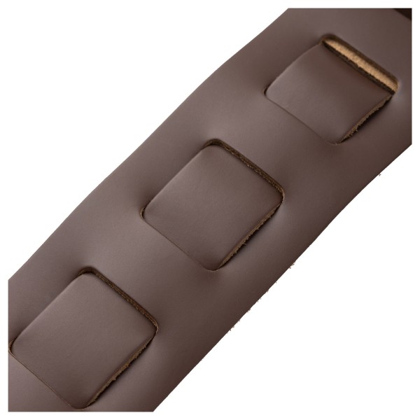 Levy's M26PD-BRN 3" Top Grain Leather Strap, Bark Brown on Cream - ladder adjustment