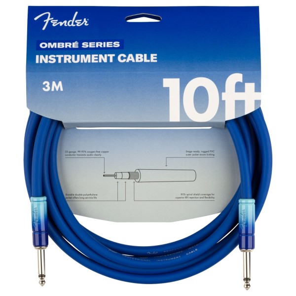 Fender Ombre Cable, 3m/10ft, Belair Blue - packing