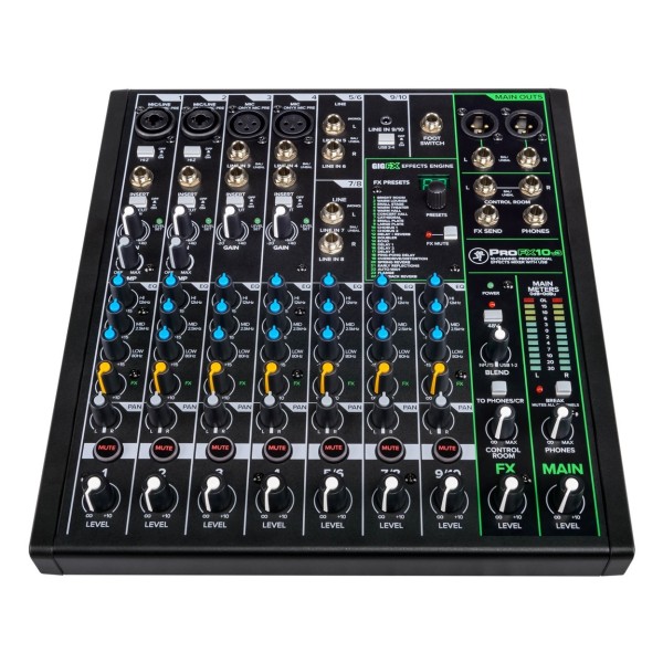 Mackie ProFX10v3 10-Channel Analog Mixer with USB, Top Tilted