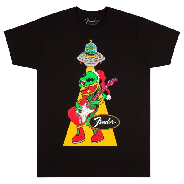 Fender Ugly Christmas Alien T-Shirt, Black, S
