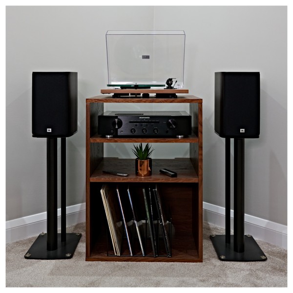 JBL Studio 620 Bookshelf Speaker (Pair), Dark Wood lifestlye 1 