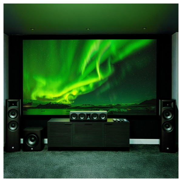 JBL Studio 665C Centre Speaker, Dark Wood - lifestyle