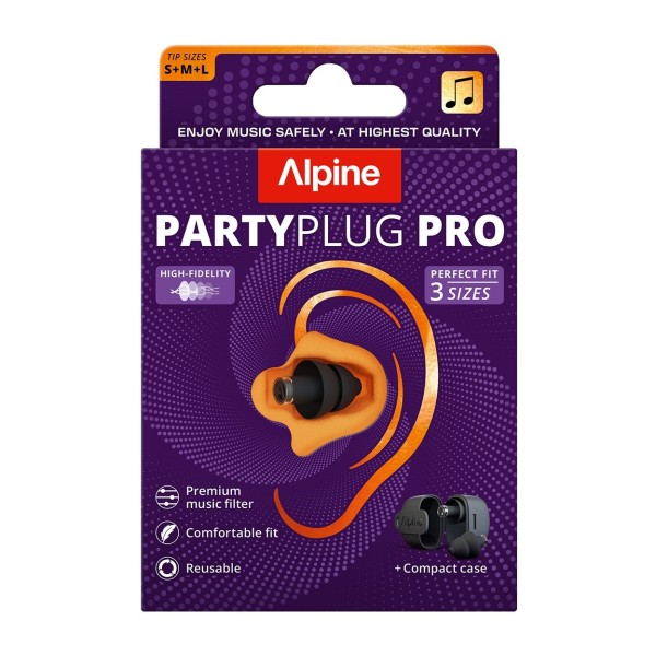 Alpine PartyPlug Pro Earplugs, Black