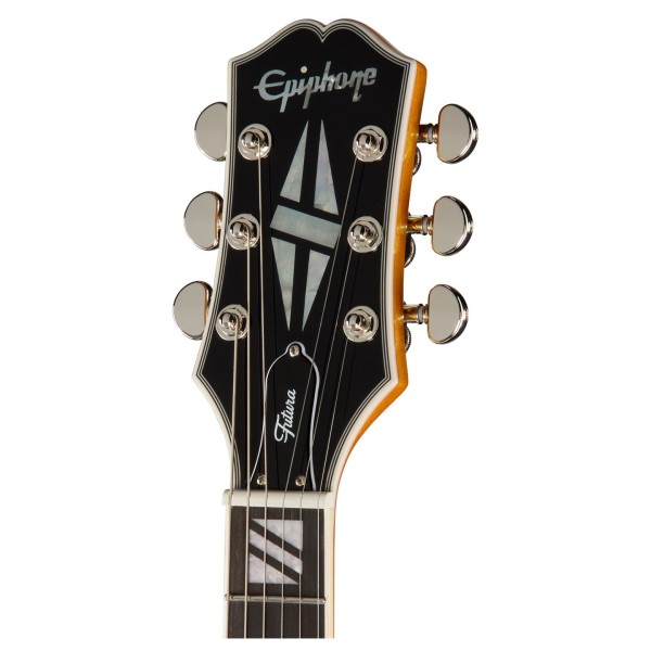 Epiphone Les Paul Custom Futura, Firestorm Shift - headstock