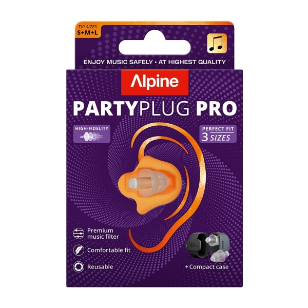 Alpine PartyPlug Pro Earplugs, Transparent