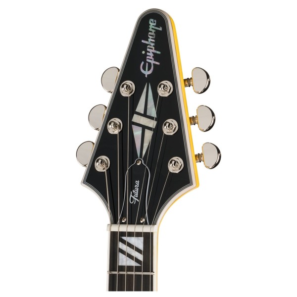 Epiphone Flying V Custom Futura, Solaris Shift - headstock