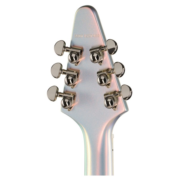 Epiphone Flying V Custom Futura, Quicksilver Shift - back of headstock