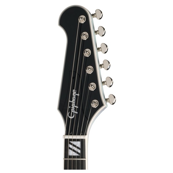 Epiphone Firebird Custom Futura, Quicksilver Shift - headstock