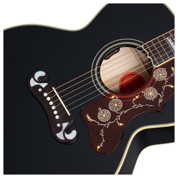 Gibson Elvis SJ-200, Ebony - soundhole and bridge