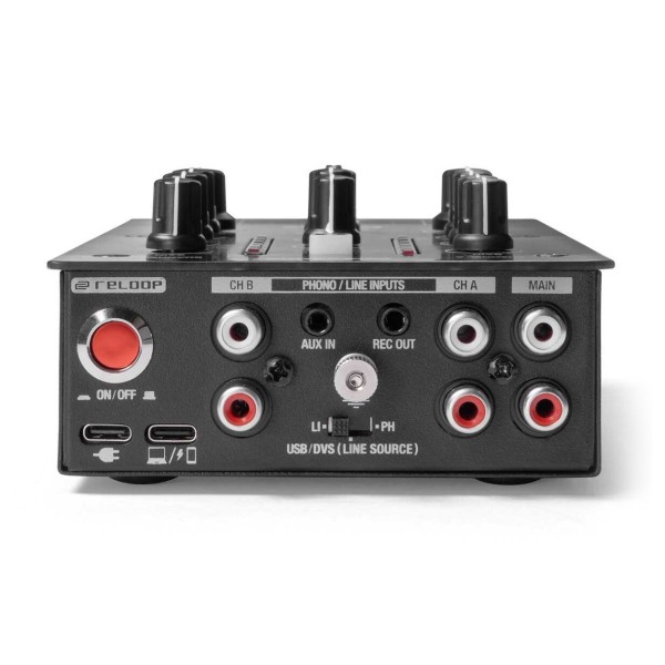 Reloop PTB-2 2 Channel DJ Mixer With Bluetooth - Rear