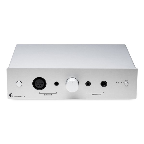 Pro-Ject Head Box S3 B Headphone Amplifier, Silver front 