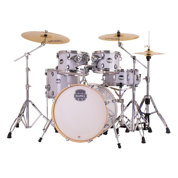 Mapex Mars Birch 20'' 5pc Fusion Drum Kit w/Cymbals, Diamond Sparkle