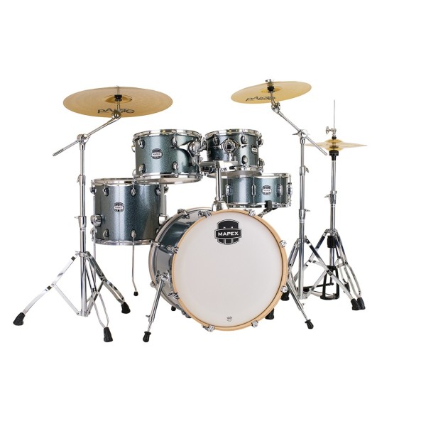 Mapex Mars Birch 20'' 5pc Fusion Drum Kit w/Cymbals, Twilight Sparkle