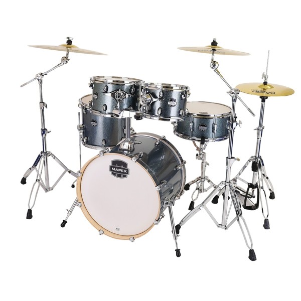 Mapex Mars Birch 20'' 5pc Fusion Drum Kit w/Cymbals, Twilight Sparkle