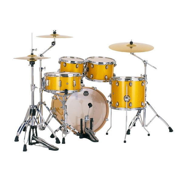 Mapex Mars Birch 20'' 5pc Fusion Drum Kit w/Cymbals, Sunflower Sparkle