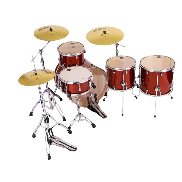 Mapex Mars Birch 22'' 5pc Crossover Drum Kit w/Cymbals, Blood Orange Sparkle