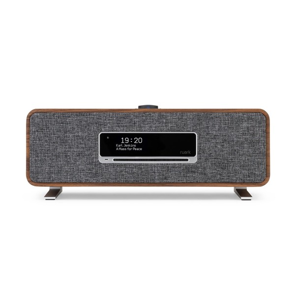 Ruark Audio R3S Compact Music System, Walnut - low angle  