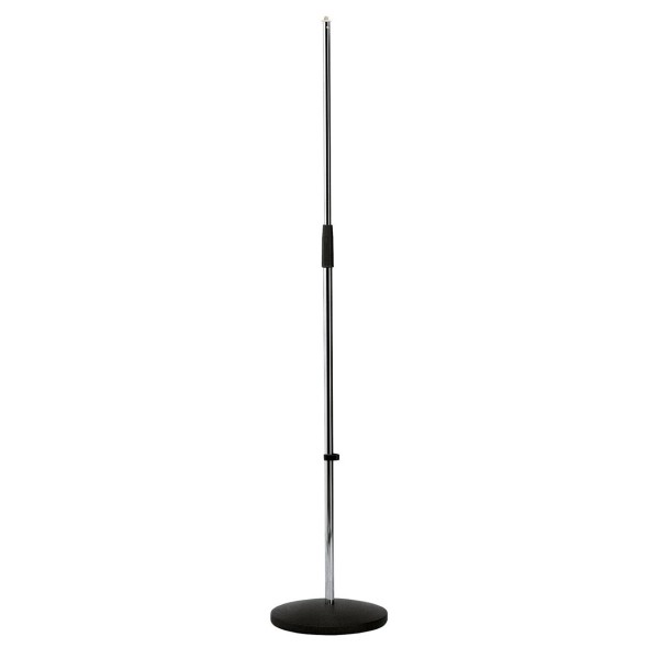 K&M 26010 Round Base Floor Microphone Stand, Nickel