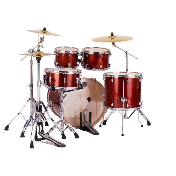 Mapex Mars Birch 22'' 5pc Drum Kit w/Cymbals, Blood Orange Sparkle