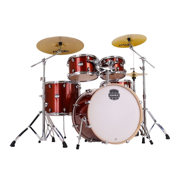 Mapex Mars Birch 22'' 5pc Drum Kit w/Cymbals, Blood Orange Sparkle
