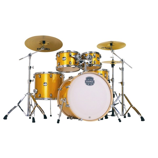 Mapex Mars Birch 22'' 5pc Drum Kit w/Cymbals, Sunflower Sparkle