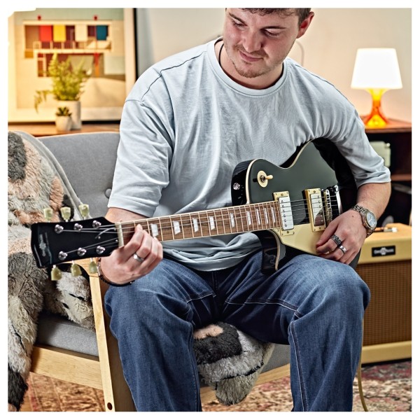 New Jersey Select Left Handed Electric Guitar by Gear4music, Black