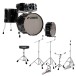 Sonor AQ2 20'' 5pc Drum Kit With Hardware & Throne, Transparent Black