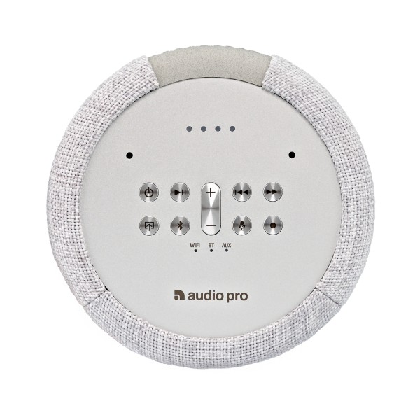 Audio Pro G10 Wireless Smart Speaker, Light Grey top sq 