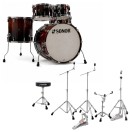 Sonor AQ2 22'' 5pc Drum Kit With Hardware & Throne, Brown Fade