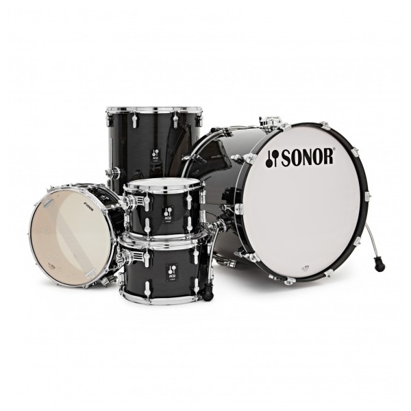 Sonor AQ2 22'' 5pc Drum Kit With Free Hardware & Throne, Transparent Black