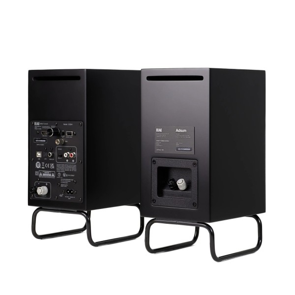 ELAC Designer Series Debut ConneX Adsum Active Bookshelf Speakers (Pair), Black  - dual rear 