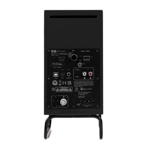 ELAC Designer Series Debut ConneX Adsum Active Bookshelf Speakers (Pair), Black -rear blk back panel 