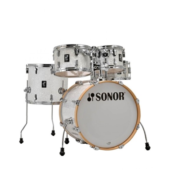 Sonor AQ2 20'' 5pc Complete Drum Kit With Free Hardware & Throne, White Pearl