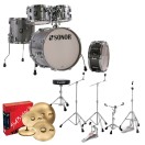 Sonor AQ2 20'' 5pc Complete Drum Kit With Hardware & Throne, Titanium Quartz