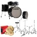 Sonor AQ2 20'' 5pc Complete Drum Kit With Hardware & Throne, Transparent Black