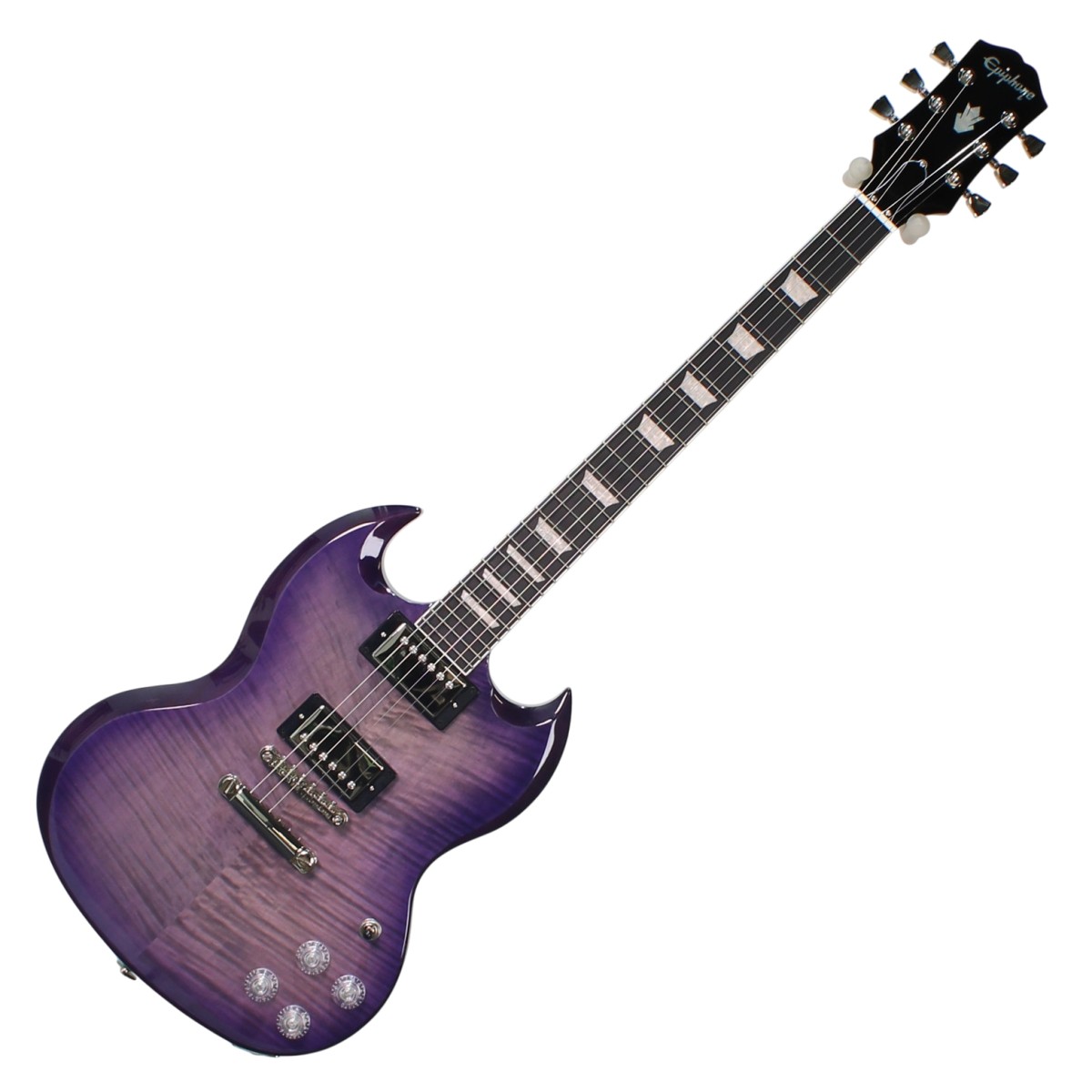 Click to view product details and reviews for Epiphone Sg Modern Figured Purple Burst Ex Demo.