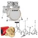 Sonor AQ2 22'' 5pc Complete Drum Kit With Hardware & Throne, White Pearl