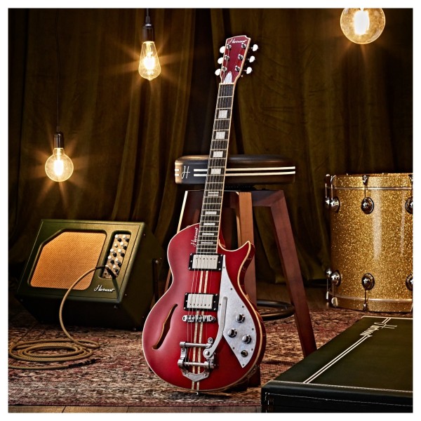 Hartwood Speedway Vibrato Electric Guitar, Lipstick Red